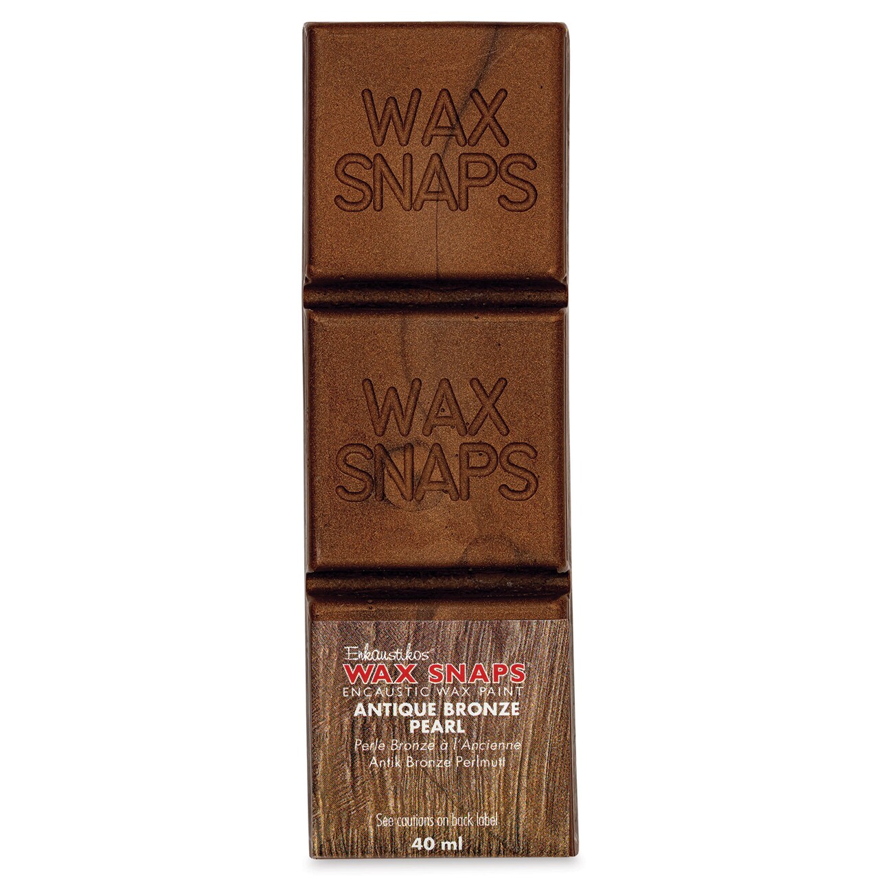 Enkaustikos Wax Snaps Encaustic Paints - Antique Bronze Pearl, 40 ml cake